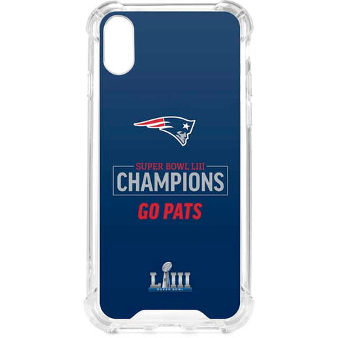 NFL Super Bowl LIII Champions Go Pats iPhone XS Clear Case