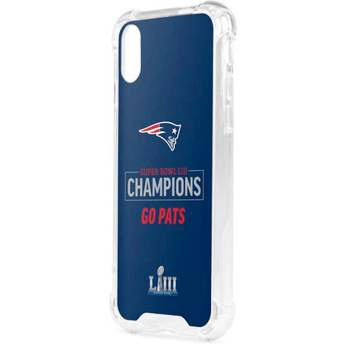 NFL Super Bowl LIII Champions Go Pats iPhone XS Clear Case