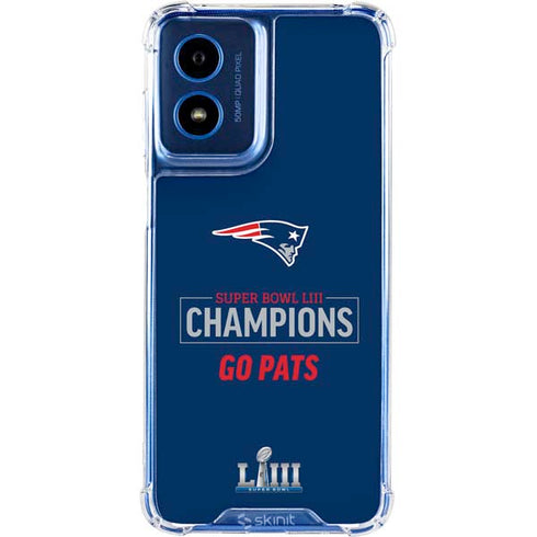 NFL Super Bowl LIII Champions Go Pats Moto G 5G (2024) Clear Case