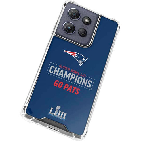 NFL Super Bowl LIII Champions Go Pats Moto G Play 5G (2025) Clear Case