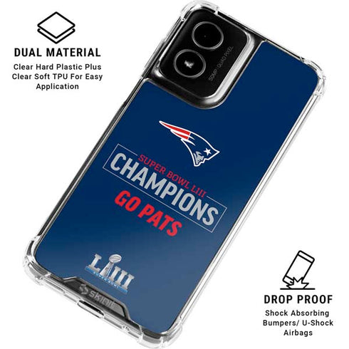 NFL Super Bowl LIII Champions Go Pats Moto G Power 5G (2024) Clear Case