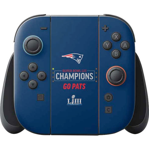 NFL Super Bowl LIII Champions Go Pats Nintendo Switch 2 (2025) Joy-Con Controller Skin