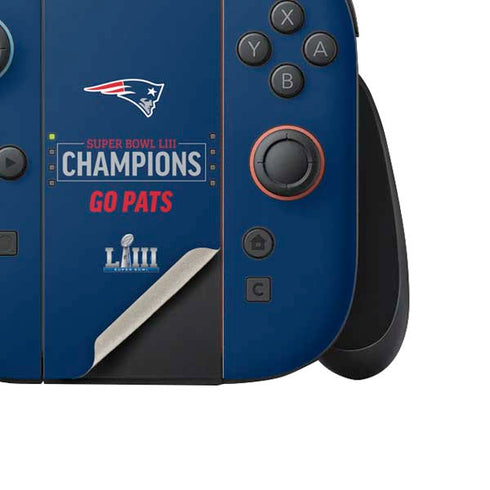 NFL Super Bowl LIII Champions Go Pats Nintendo Switch 2 (2025) Joy-Con Controller Skin