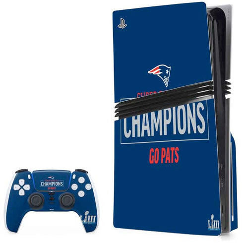 NFL Super Bowl LIII Champions Go Pats PS5 Pro Disk Bundle Skin