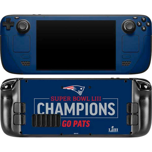 NFL Super Bowl LIII Champions Go Pats Steam Deck Handheld Gaming Computer OLED Skin