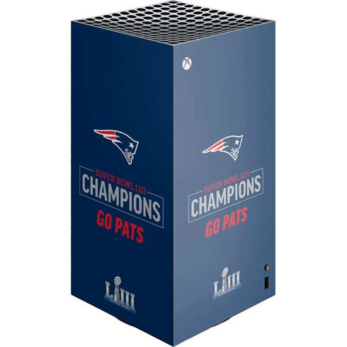 NFL Super Bowl LIII Champions Go Pats XBox Series X Digital Edition Console Skin