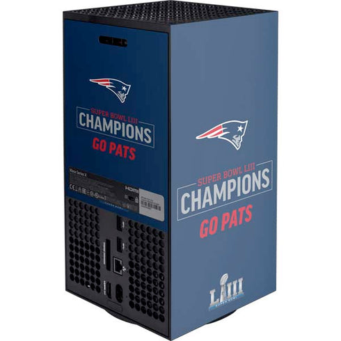 NFL Super Bowl LIII Champions Go Pats XBox Series X Digital Edition Console Skin