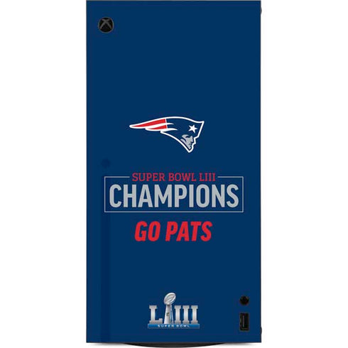 NFL Super Bowl LIII Champions Go Pats XBox Series X Digital Edition Console Skin