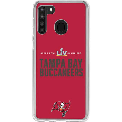 NFL Super Bowl LV Champions Tampa Bay Buccaneers Galaxy A21 Clear Case