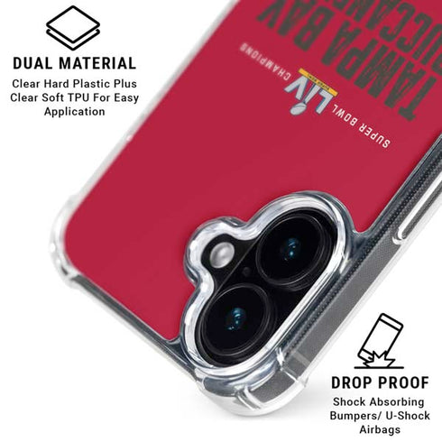 NFL Super Bowl LV Champions Tampa Bay Buccaneers iPhone 16 Plus Clear Case