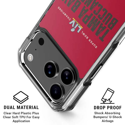 NFL Super Bowl LV Champions Tampa Bay Buccaneers iPhone 18 Pro Clear Case