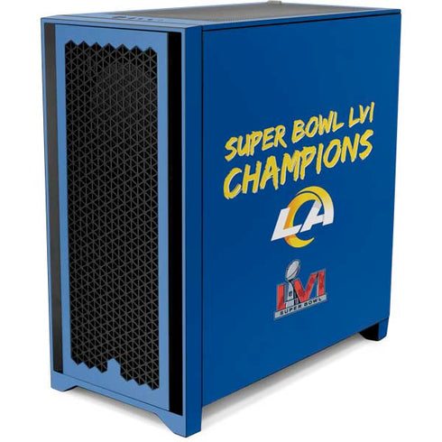 NFL Super Bowl LVI Champions Rams Corsair 4000D Tempered Glass Mid-Tower ATX Case Skin