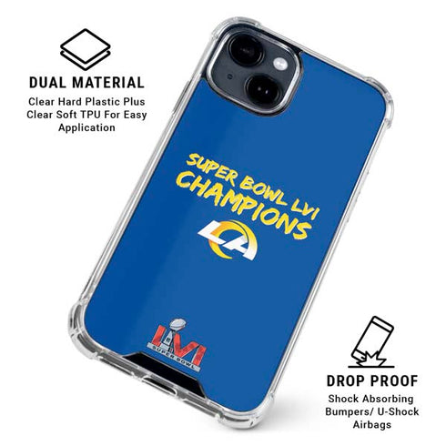 NFL Super Bowl LVI Champions Rams iPhone 15 Clear Case