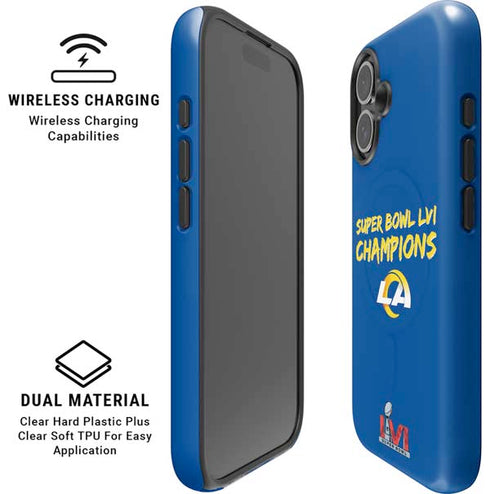 NFL Super Bowl LVI Champions Rams iPhone 16 Magsafe Impact Case