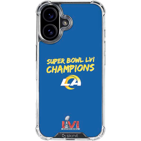 NFL Super Bowl LVI Champions Rams iPhone 16 Plus Clear Case