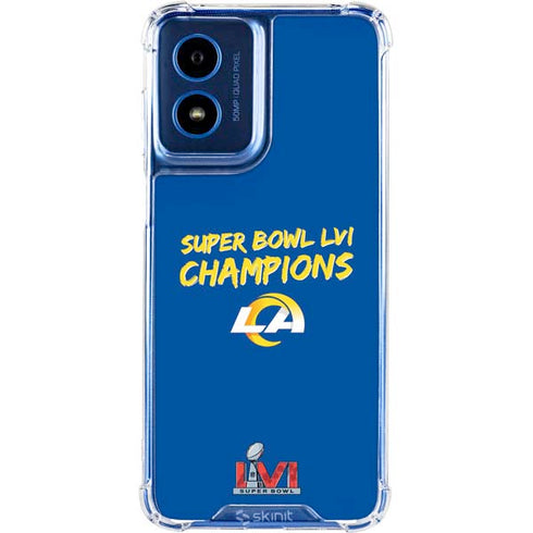 NFL Super Bowl LVI Champions Rams Moto G 5G (2024) Clear Case