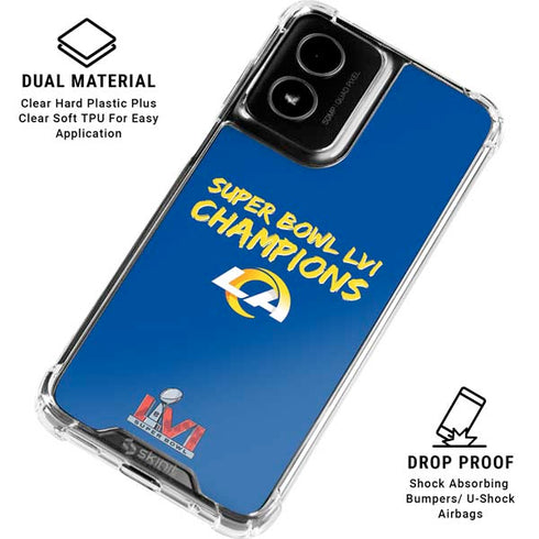 NFL Super Bowl LVI Champions Rams Moto G Power 5G (2024) Clear Case