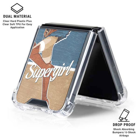 DC Comics Bombshells Supergirl Galaxy Z Flip6 Clear Case