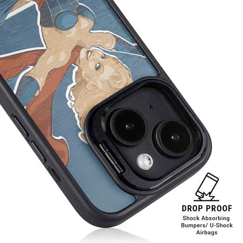 DC Comics Bombshells Supergirl iPhone 15 Kickstand Case