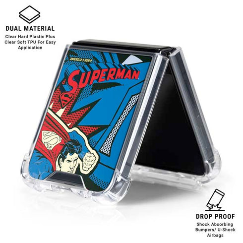 DC Comics Superman America's Hero Galaxy Z Flip6 Clear Case