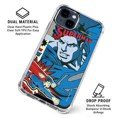 DC Comics Superman America's Hero iPhone 15 Clear Case