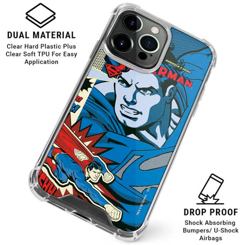 DC Comics Superman America's Hero iPhone 16 Pro Max Clear Case