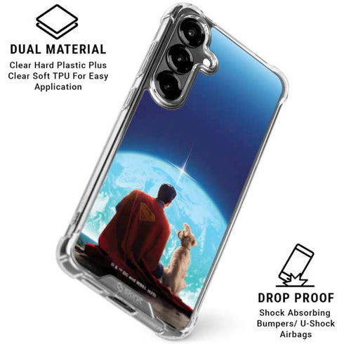 Superman 2025 Superman & Krypto watch the Earth Galaxy S26 Plus Clear Case