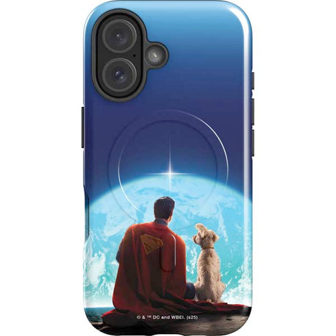 Superman 2025 Superman & Krypto watch the Earth iPhone 16 Plus Magsafe Impact Case