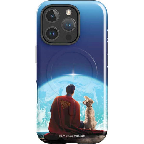 Superman 2025 Superman & Krypto watch the Earth iPhone 16 Pro Magsafe Impact Case