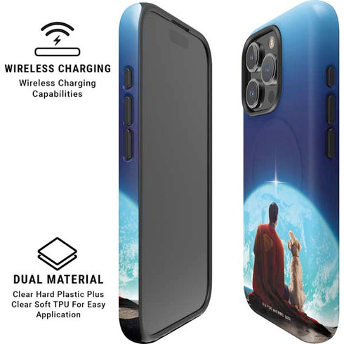 Superman 2025 Superman & Krypto watch the Earth iPhone 16 Pro Magsafe Impact Case