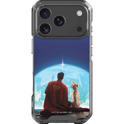 Superman 2025 Superman & Krypto watch the Earth iPhone 18 Pro Clear Case