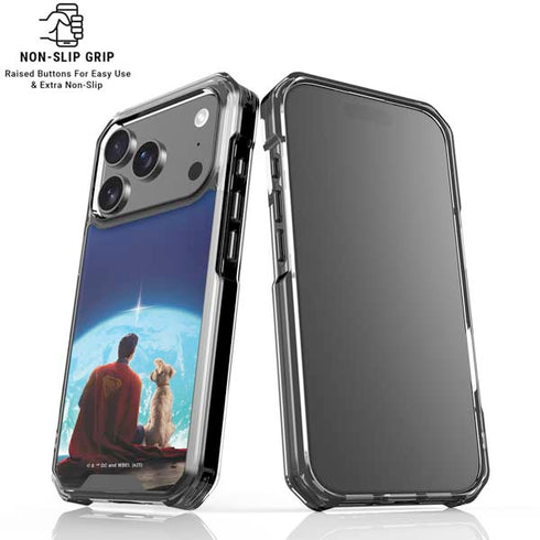 Superman 2025 Superman & Krypto watch the Earth iPhone 18 Pro Clear Case