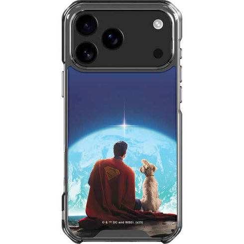 Superman 2025 Superman & Krypto watch the Earth iPhone 18 Pro Max Clear Case