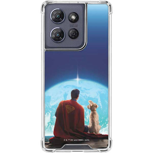 Superman 2025 Superman & Krypto watch the Earth Moto G Play 5G (2025) Clear Case