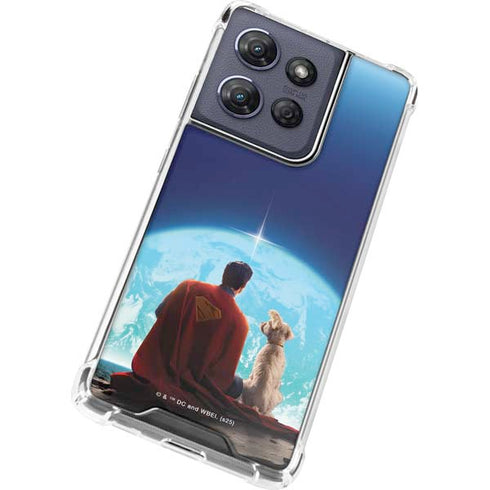 Superman 2025 Superman & Krypto watch the Earth Moto G Play 5G (2025) Clear Case