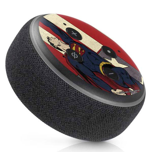 DC Comics Superman Vintage Pose American Flag Amazon Echo Dot Skin