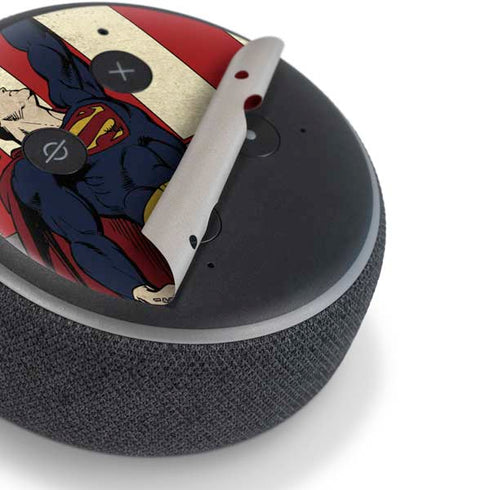 DC Comics Superman Vintage Pose American Flag Amazon Echo Dot Skin