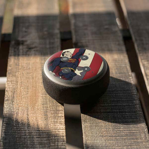DC Comics Superman Vintage Pose American Flag Amazon Echo Dot Skin