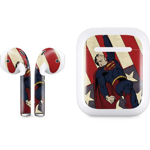 DC Comics Superman Vintage Pose American Flag Apple AirPods Skin