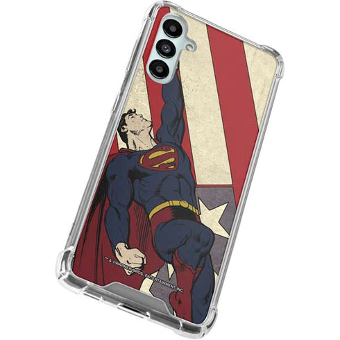 DC Comics Superman Vintage Pose American Flag Gabb Phone 4 Clear Case