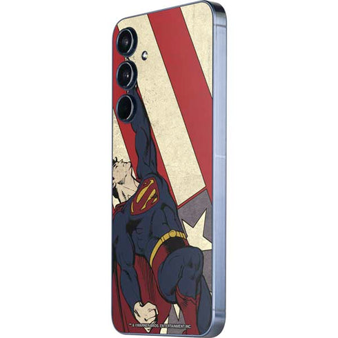 DC Comics Superman Vintage Pose American Flag Galaxy A35 5G Skin