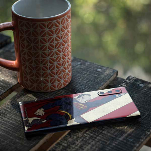 DC Comics Superman Vintage Pose American Flag Galaxy Note 10 Plus Skin