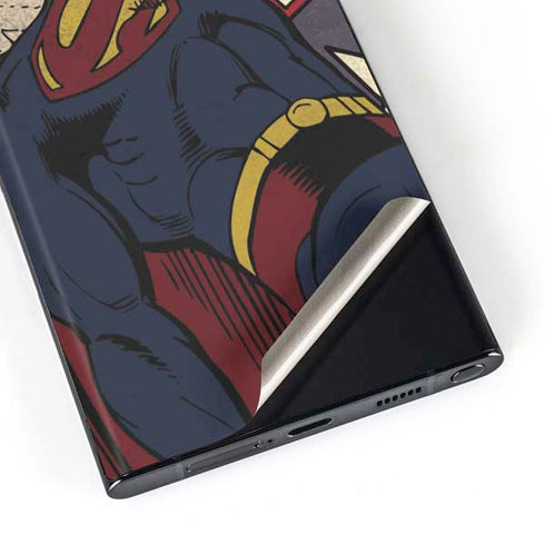 DC Comics Superman Vintage Pose American Flag Galaxy Skins