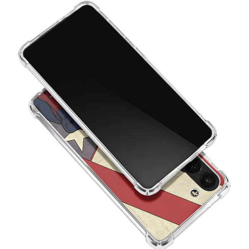 DC Comics Superman Vintage Pose American Flag Galaxy S24 FE Clear Case