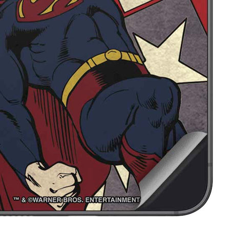 DC Comics Superman Vintage Pose American Flag Galaxy S25 Skin