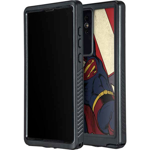 DC Comics Superman Vintage Pose American Flag Galaxy S24 Ultra Waterproof Case