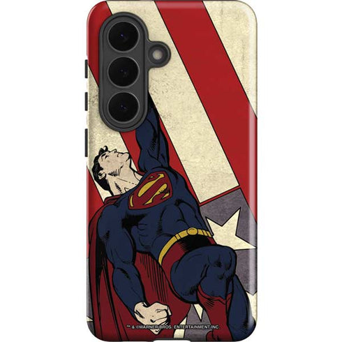 DC Comics Superman Vintage Pose American Flag Galaxy S26 Impact Case