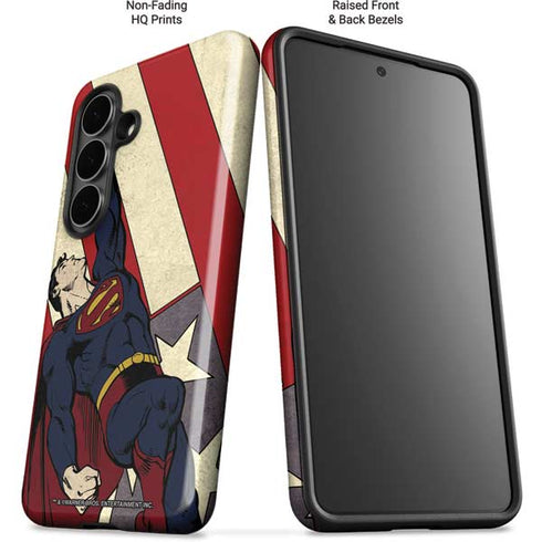 DC Comics Superman Vintage Pose American Flag Galaxy S26 Impact Case