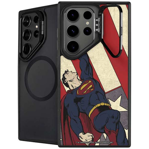DC Comics Superman Vintage Pose American Flag Galaxy S26 Ultra Kickstand Case