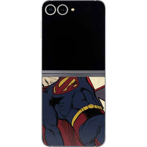 DC Comics Superman Vintage Pose American Flag Galaxy Z Flip6 Skin